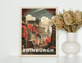 Vintage Edinburgh Castle Travel Print