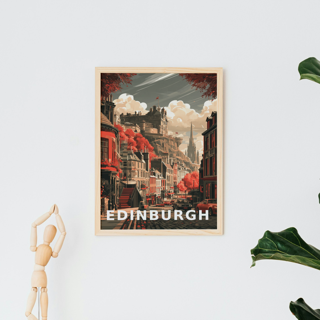 Vintage Edinburgh Castle Travel Print