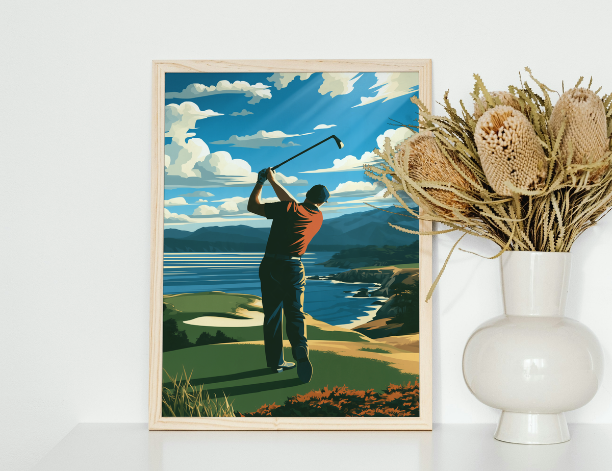 Coastal Golf Swing Art Print