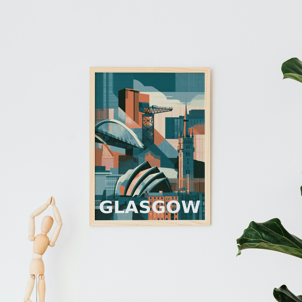 Glasgow City Skyline Art Print