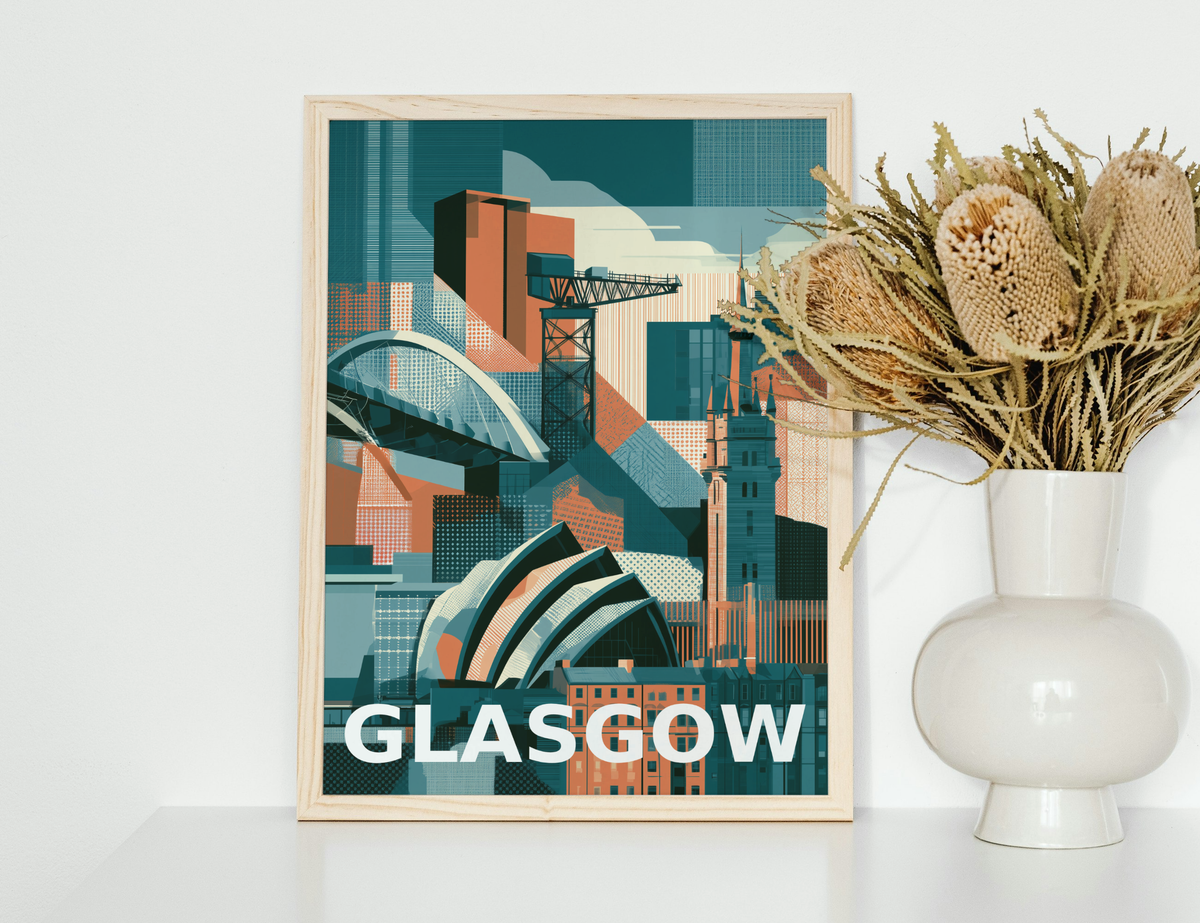 Glasgow City Skyline Art Print
