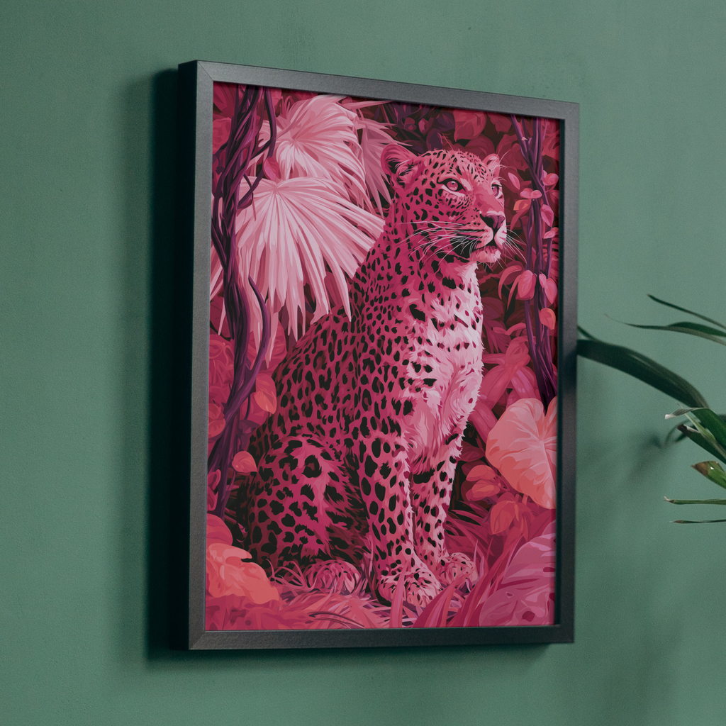 Pink Jungle Leopard Art Print