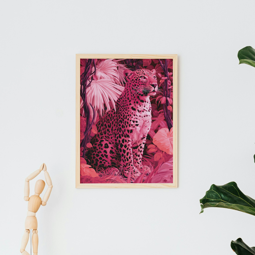 Pink Jungle Leopard Art Print