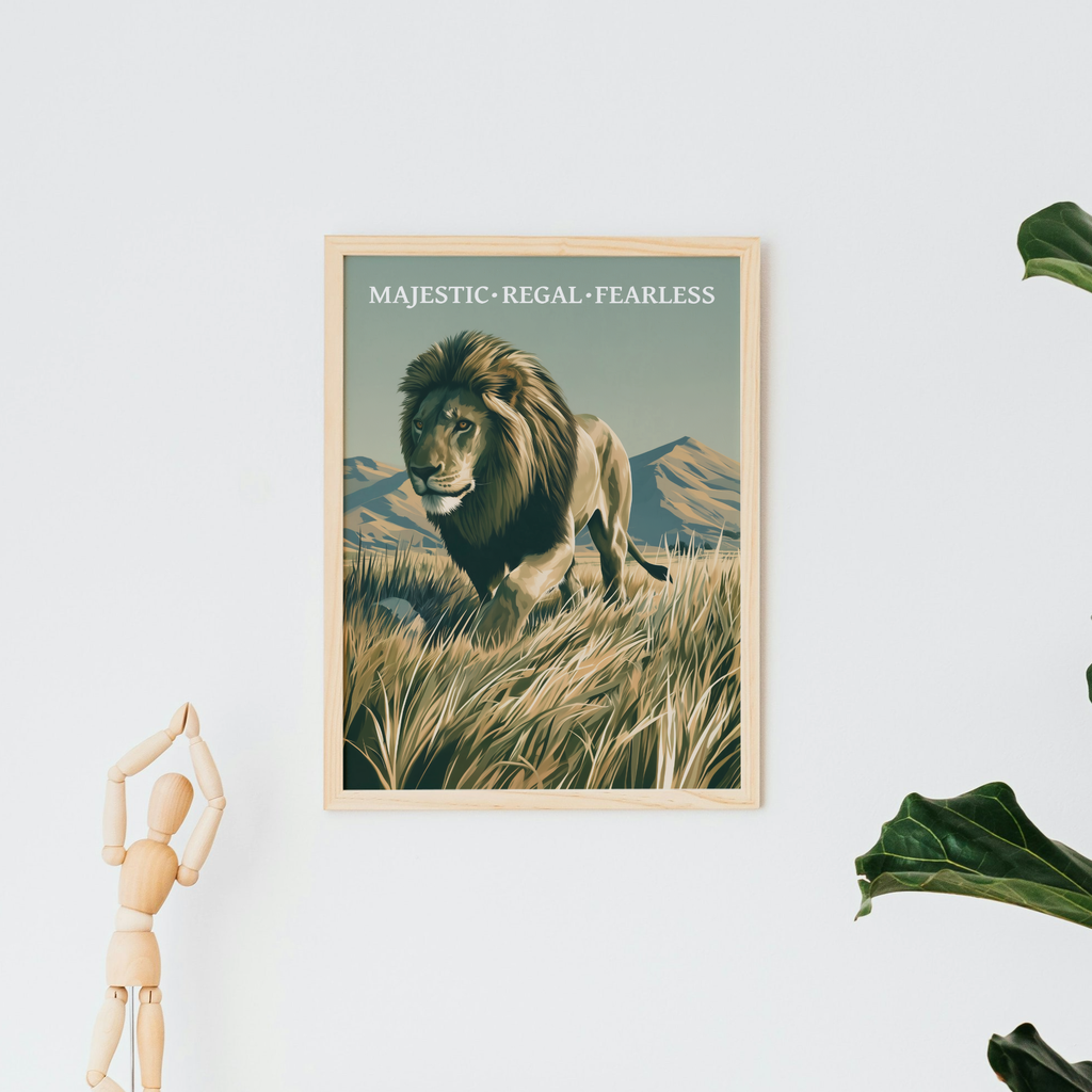 Majestic Regal Fearless Lion Art Print