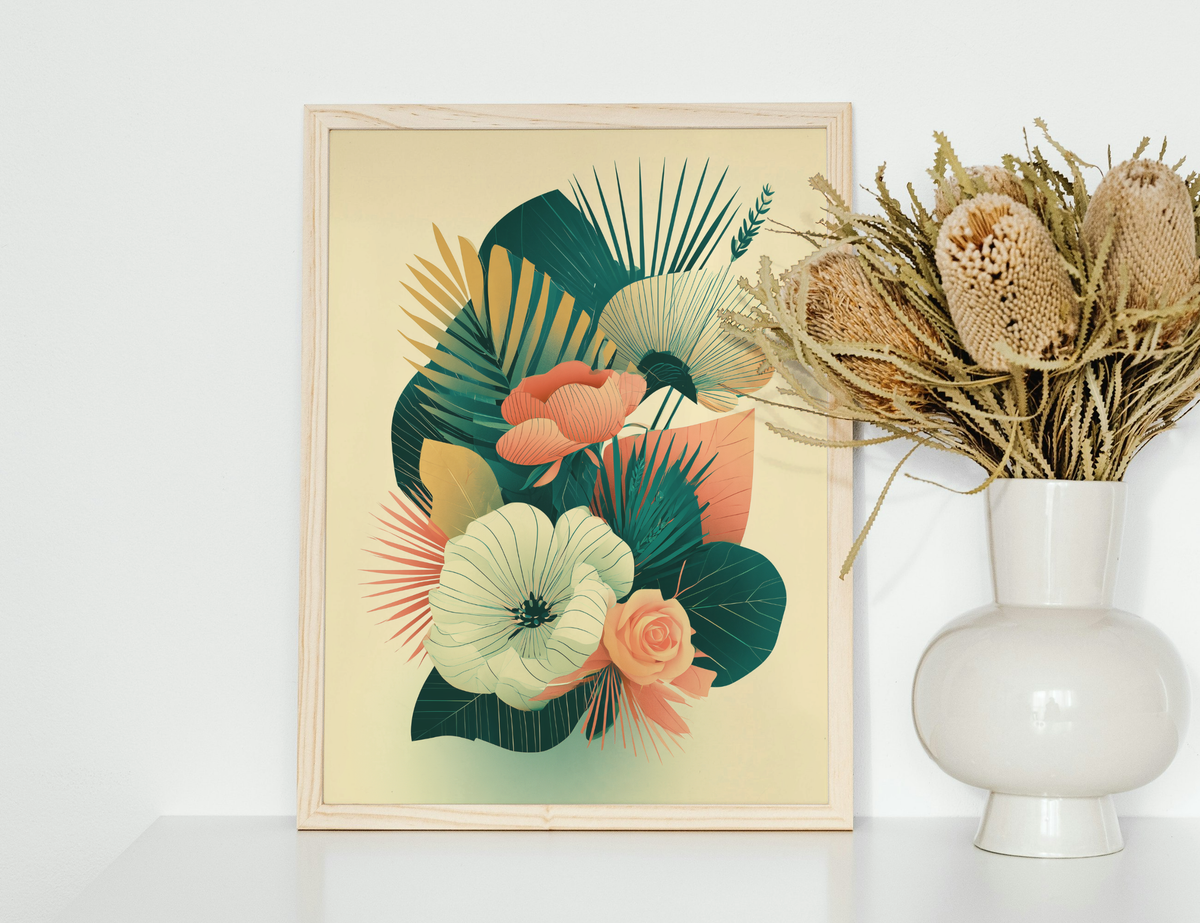 Modern Mid-Century Tropical Botanical Art Print