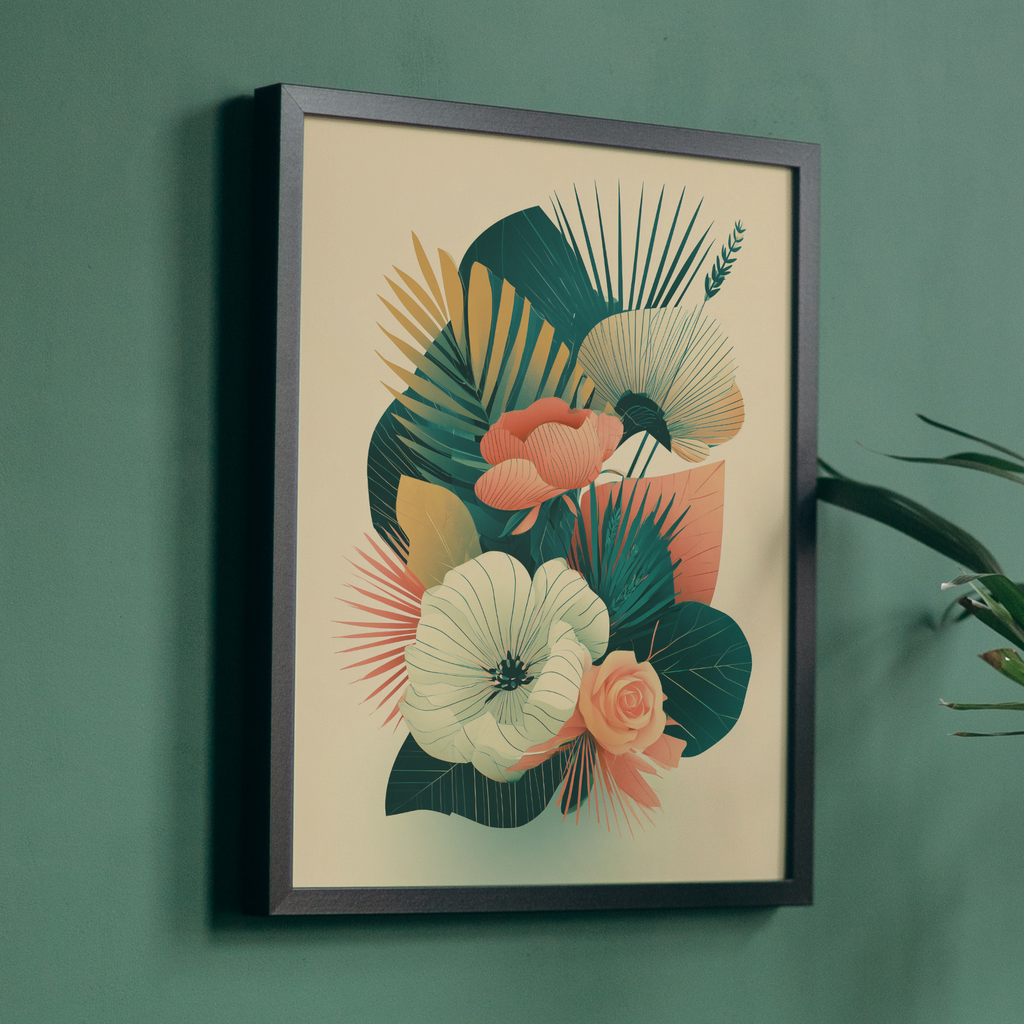 Modern Mid-Century Tropical Botanical Art Print