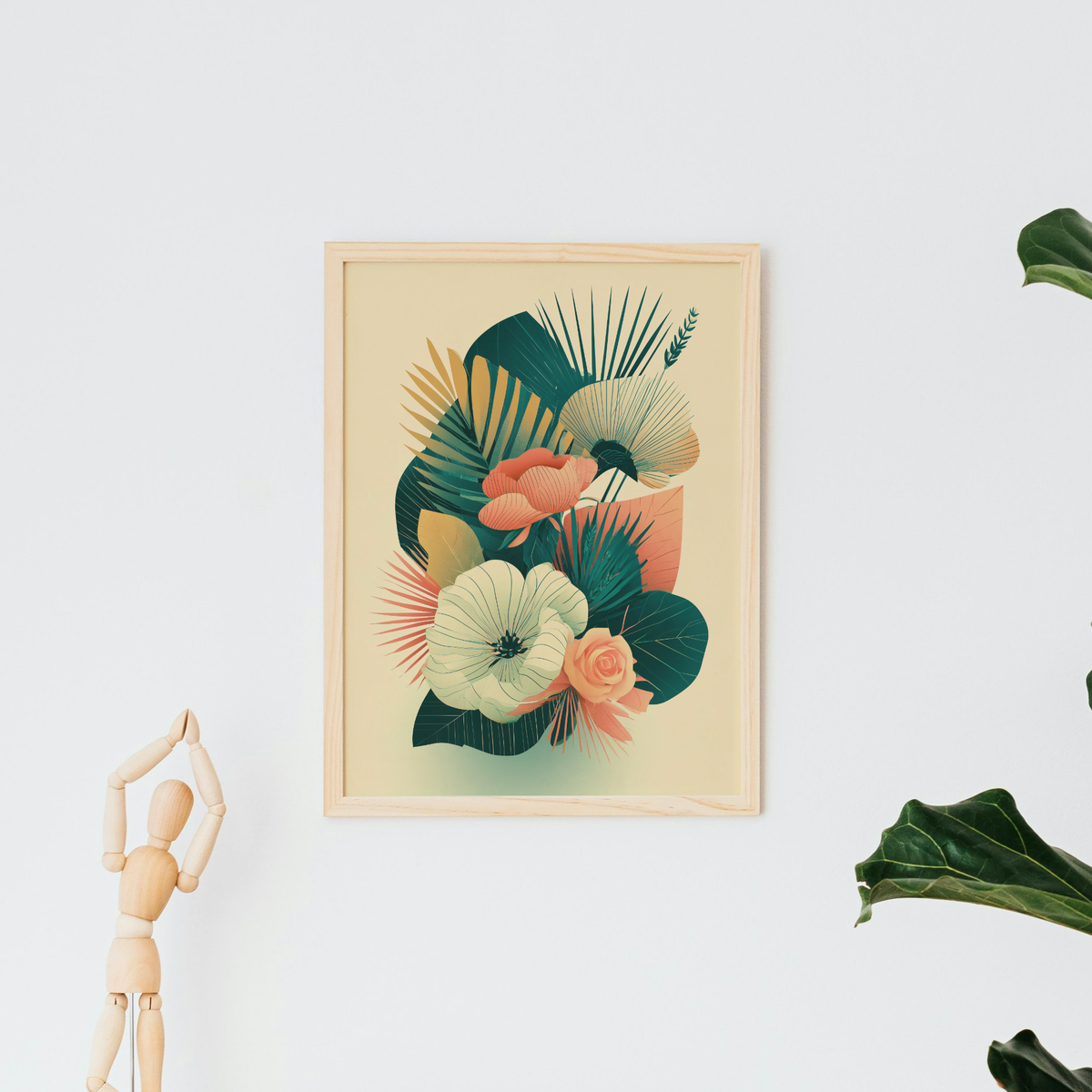 Modern Mid-Century Tropical Botanical Art Print