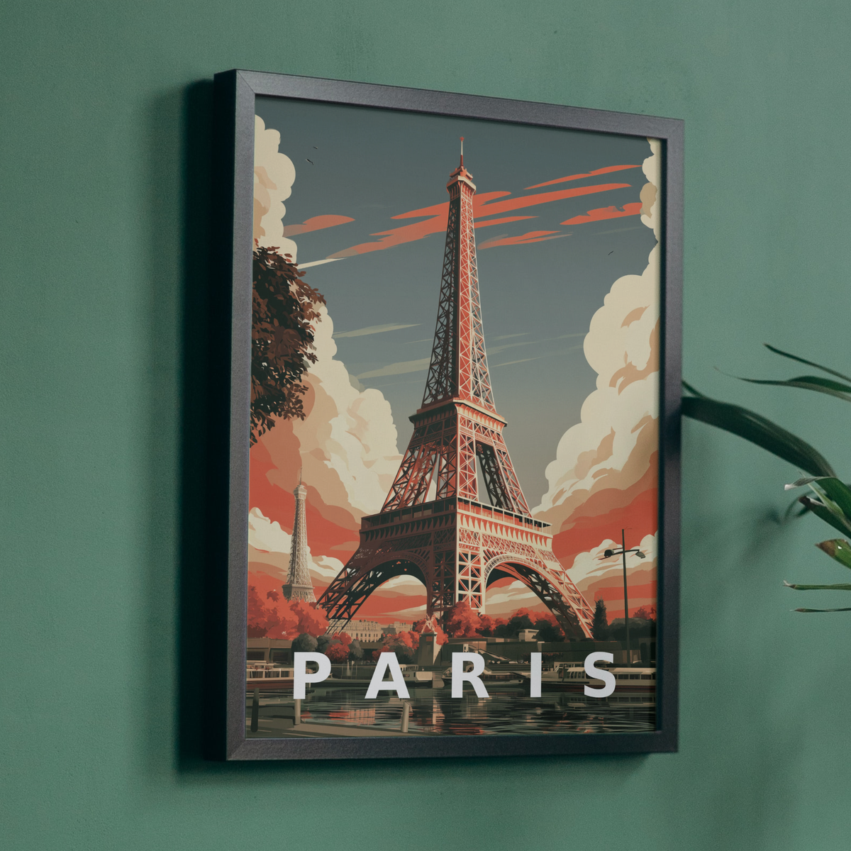 Vintage Paris Eiffel Tower Travel Print